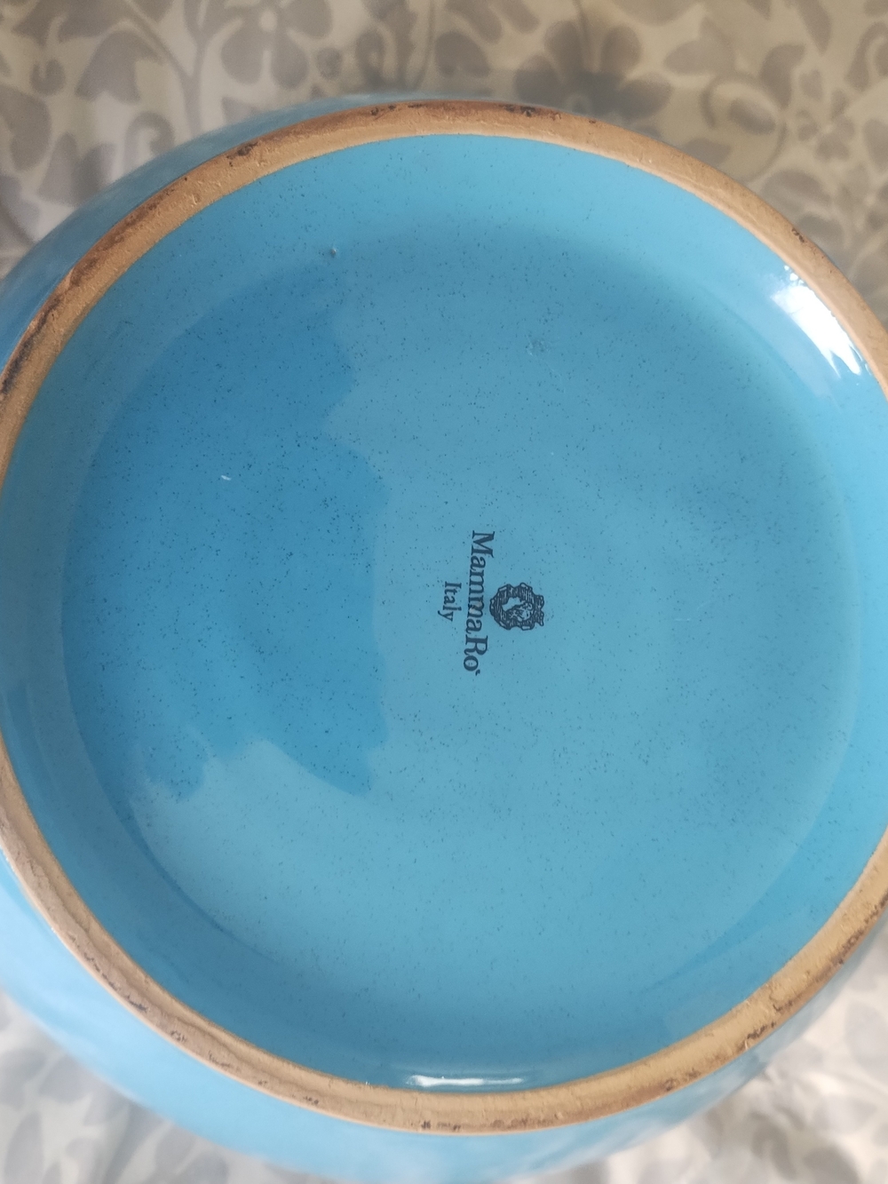 MammaRo' Italy Blue Turquoise Ceramic Home Art Bowl,